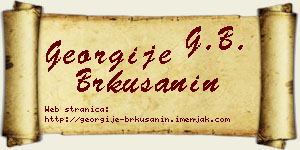 Georgije Brkušanin vizit kartica